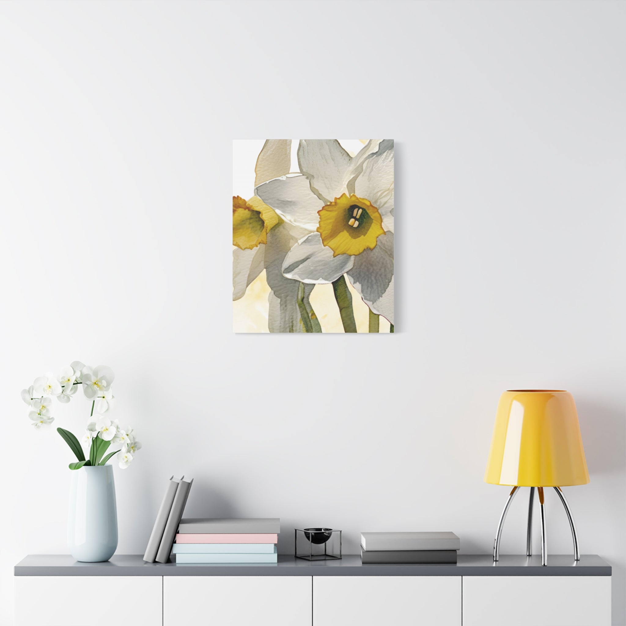 Canvas Print - Watercolor Daffodil 24 x18, 20 x 24, 24 x30