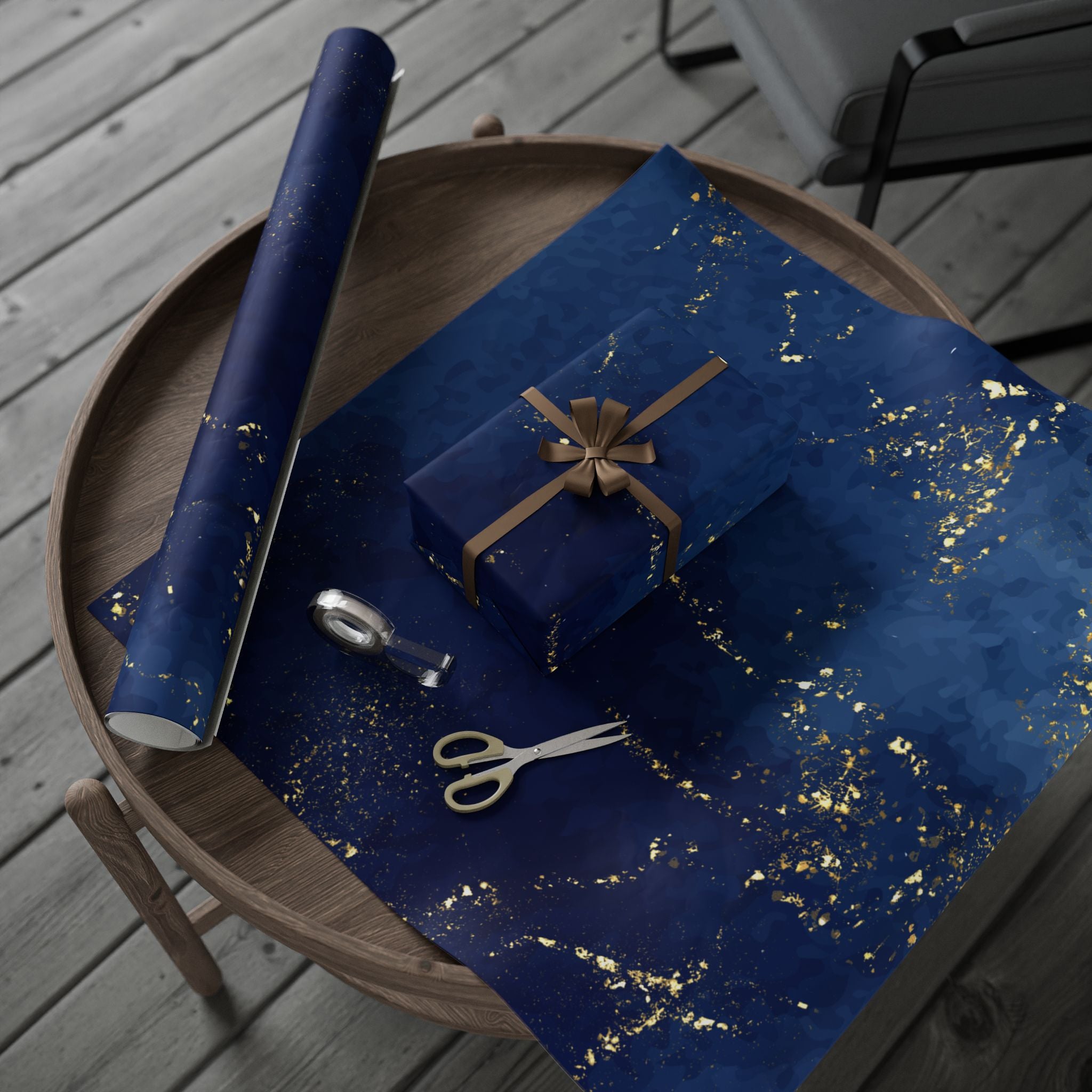 Elegant Gold-Accented Wrapping Paper for Special Occasions