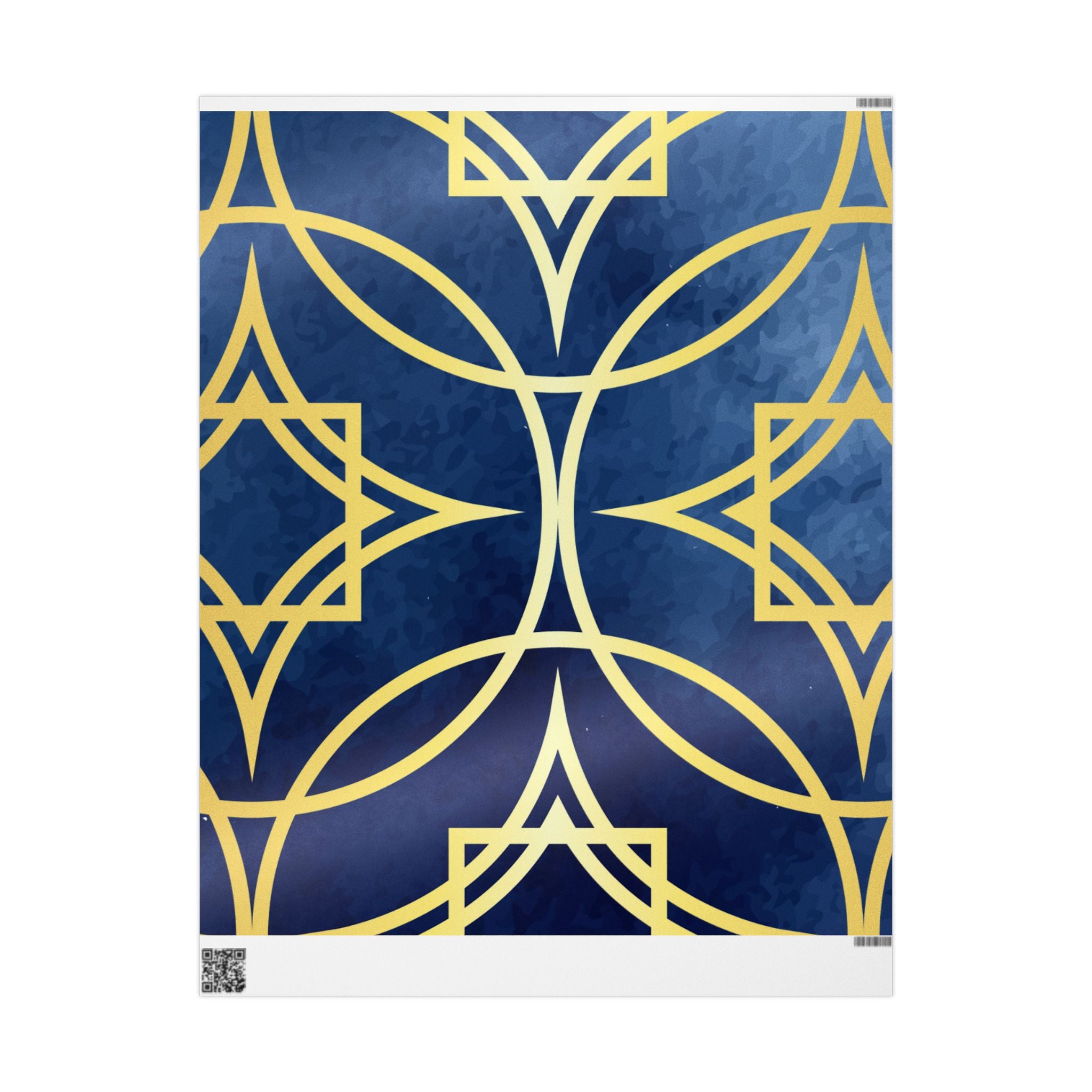 Wrapping Papers - Elegant Navy Blue and Gold Geometric Design