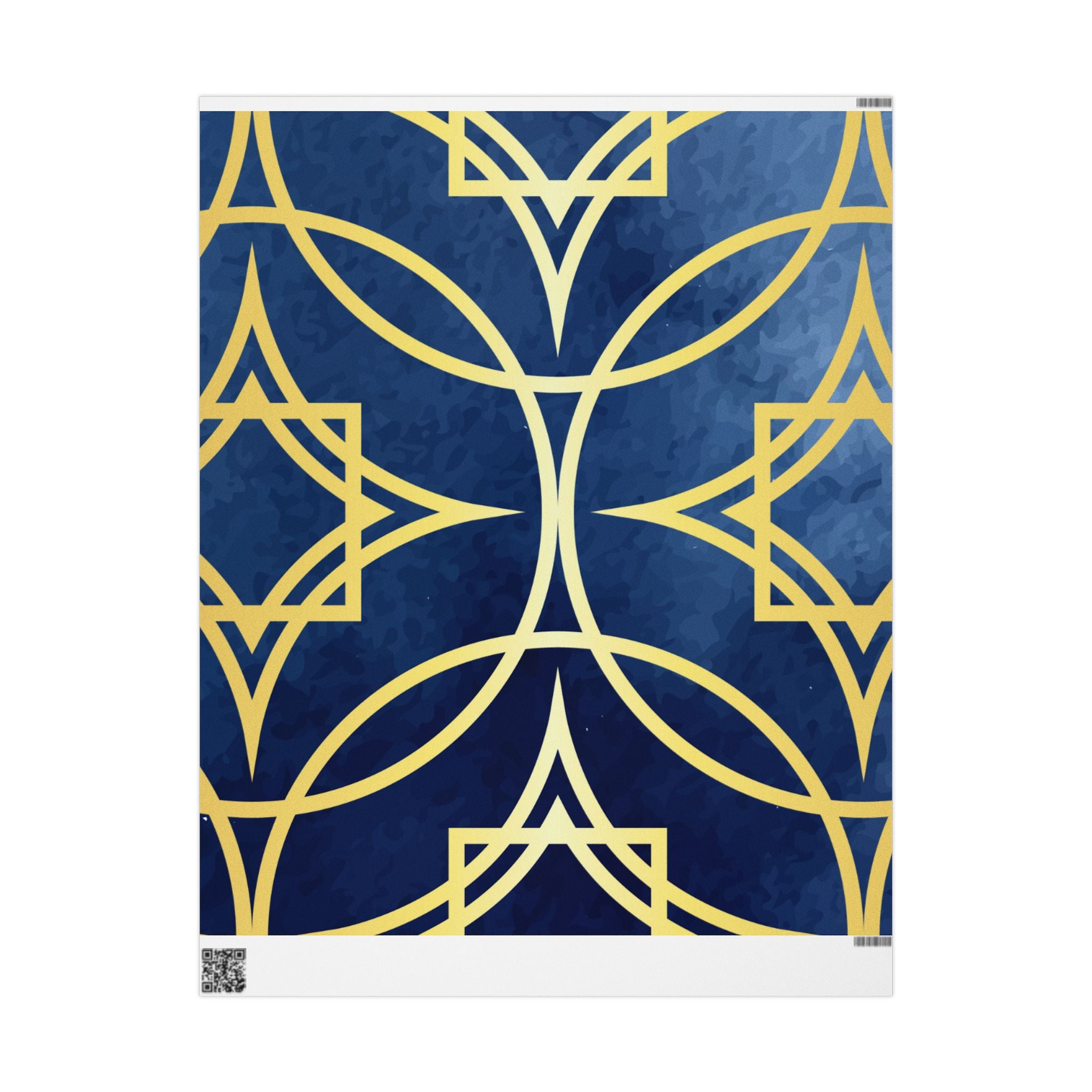 Wrapping Papers - Elegant Navy Blue and Gold Geometric Design
