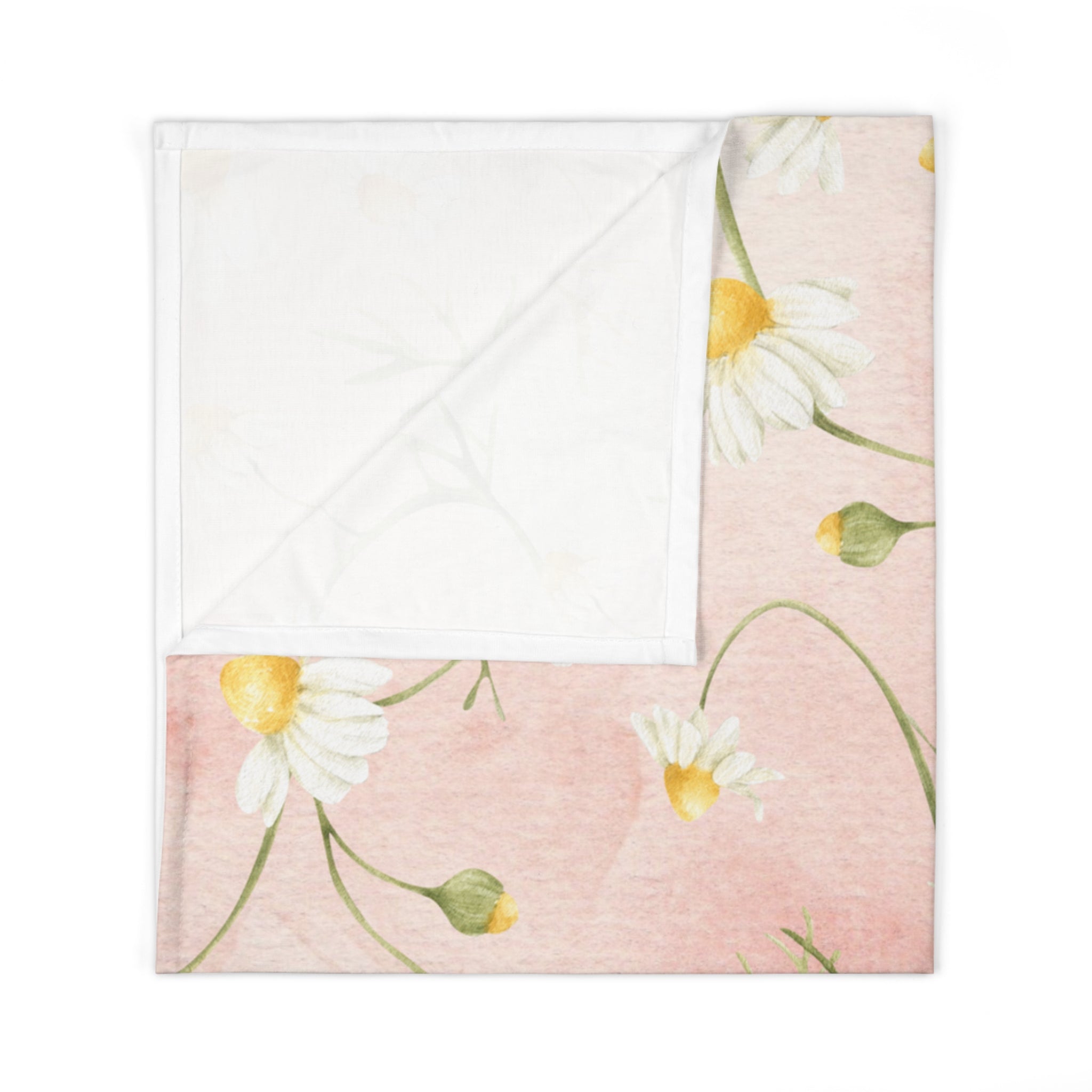 Swaddle Blanket, Pink Daisies Design, Newborn Gift, Baby Shower Present, Floral Nursery Decor