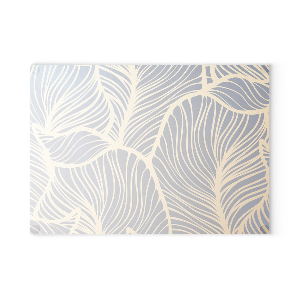 Elegant Leaf Design Glass Cutting Board