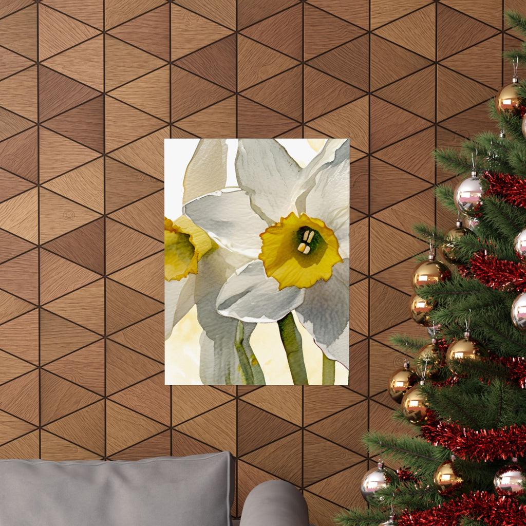 Vertical Poster - Watercolor Daffodils multiple sizes