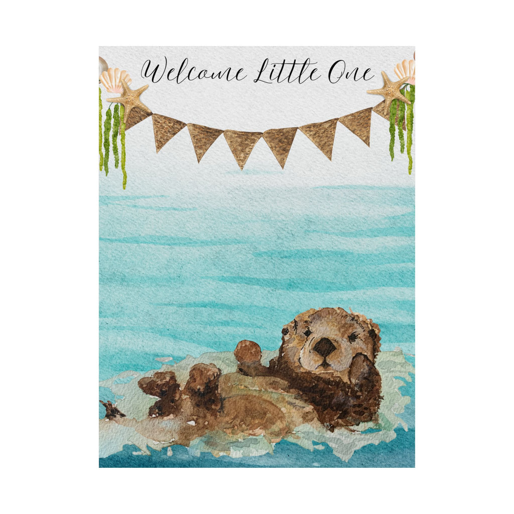 Vertical Poster - Sweet Little Sea Otter Nursery Decor 18 x 24, 20 x 30, 24 x 36