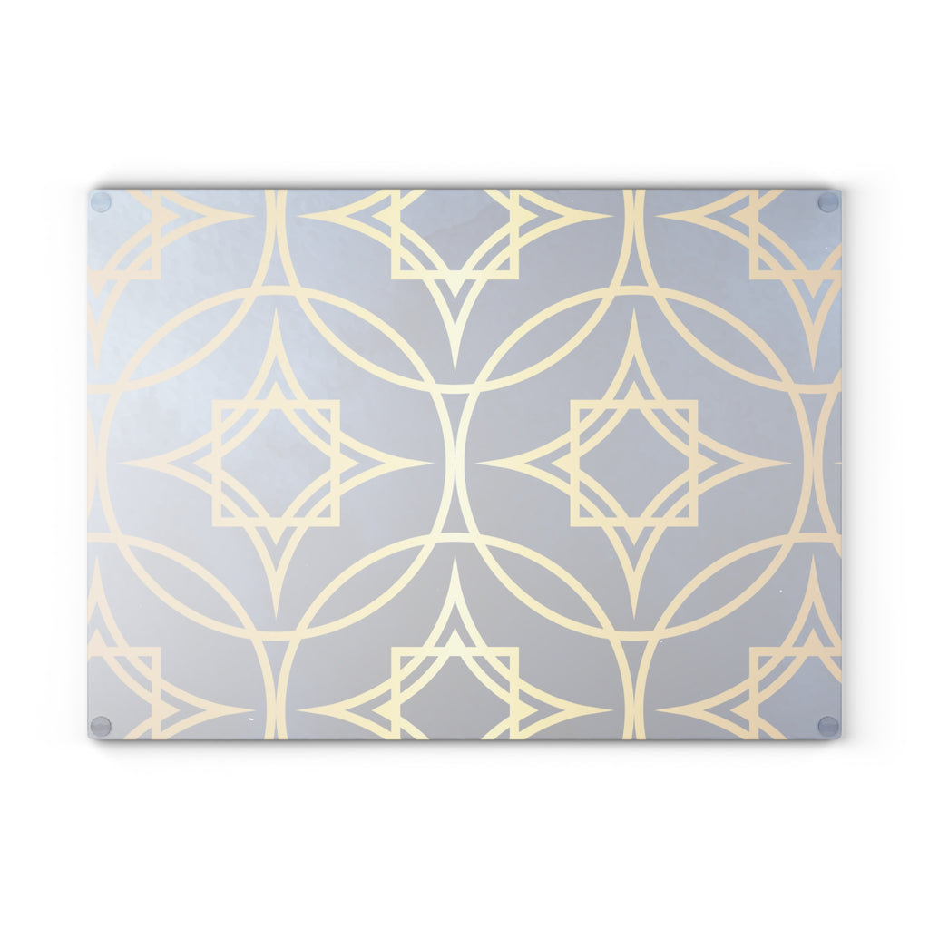 Elegant Geometric Glass Cutting Board - Perfect for Entertaining and Gift-Giving
