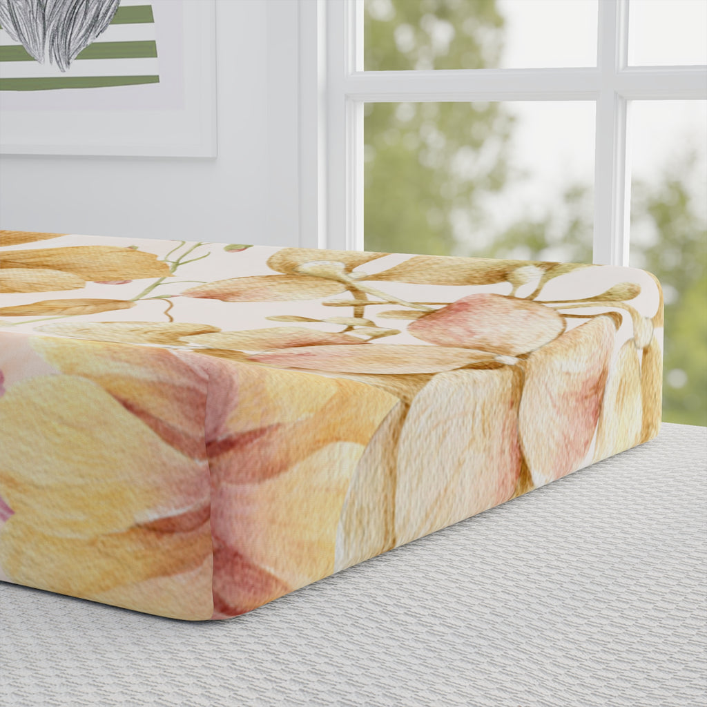 Floral Baby Changing Pad Cover - Soft Cotton for Stylish Nursery Decor