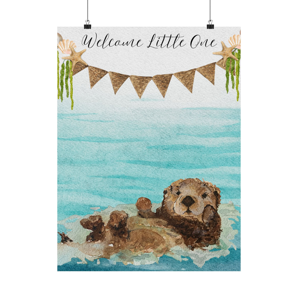 Vertical Poster - Sweet Little Sea Otter Nursery Decor 18 x 24, 20 x 30, 24 x 36