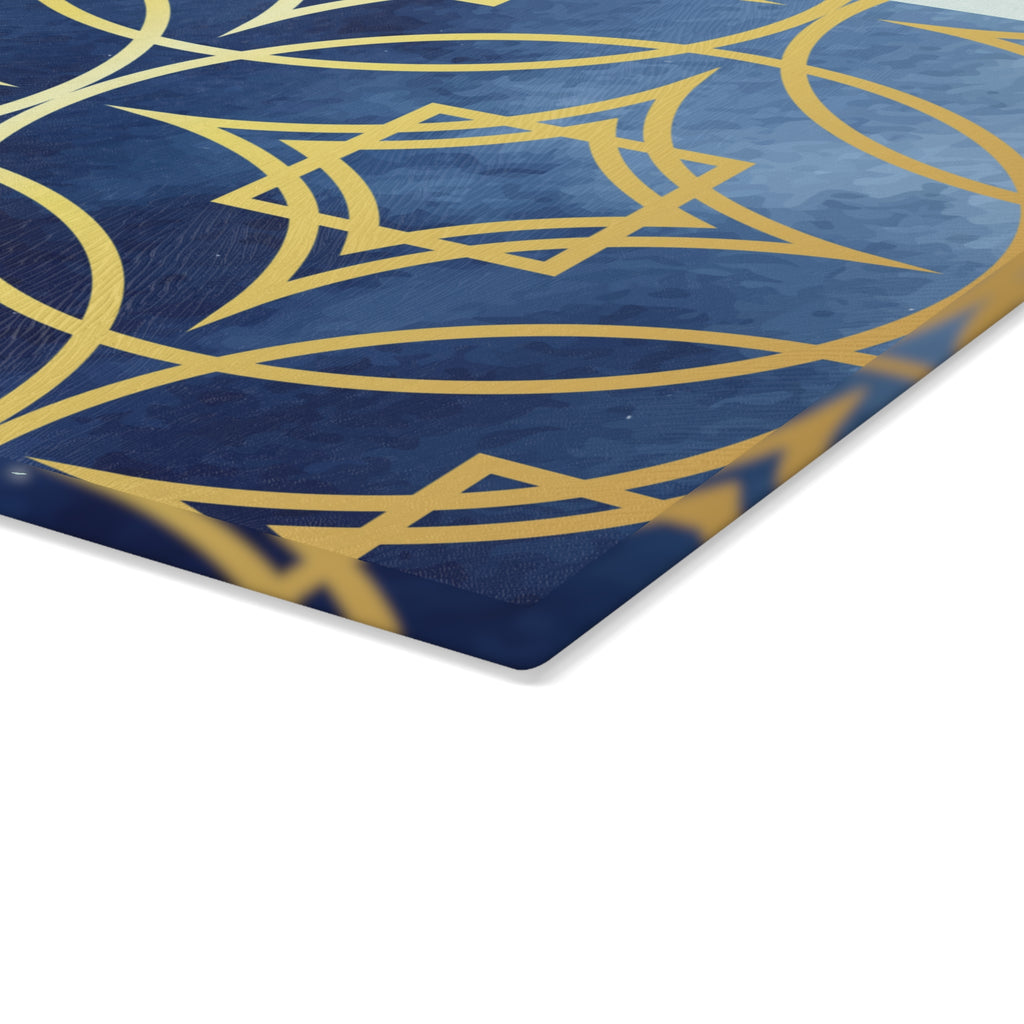 Elegant Geometric Glass Cutting Board - Perfect for Entertaining and Gift-Giving