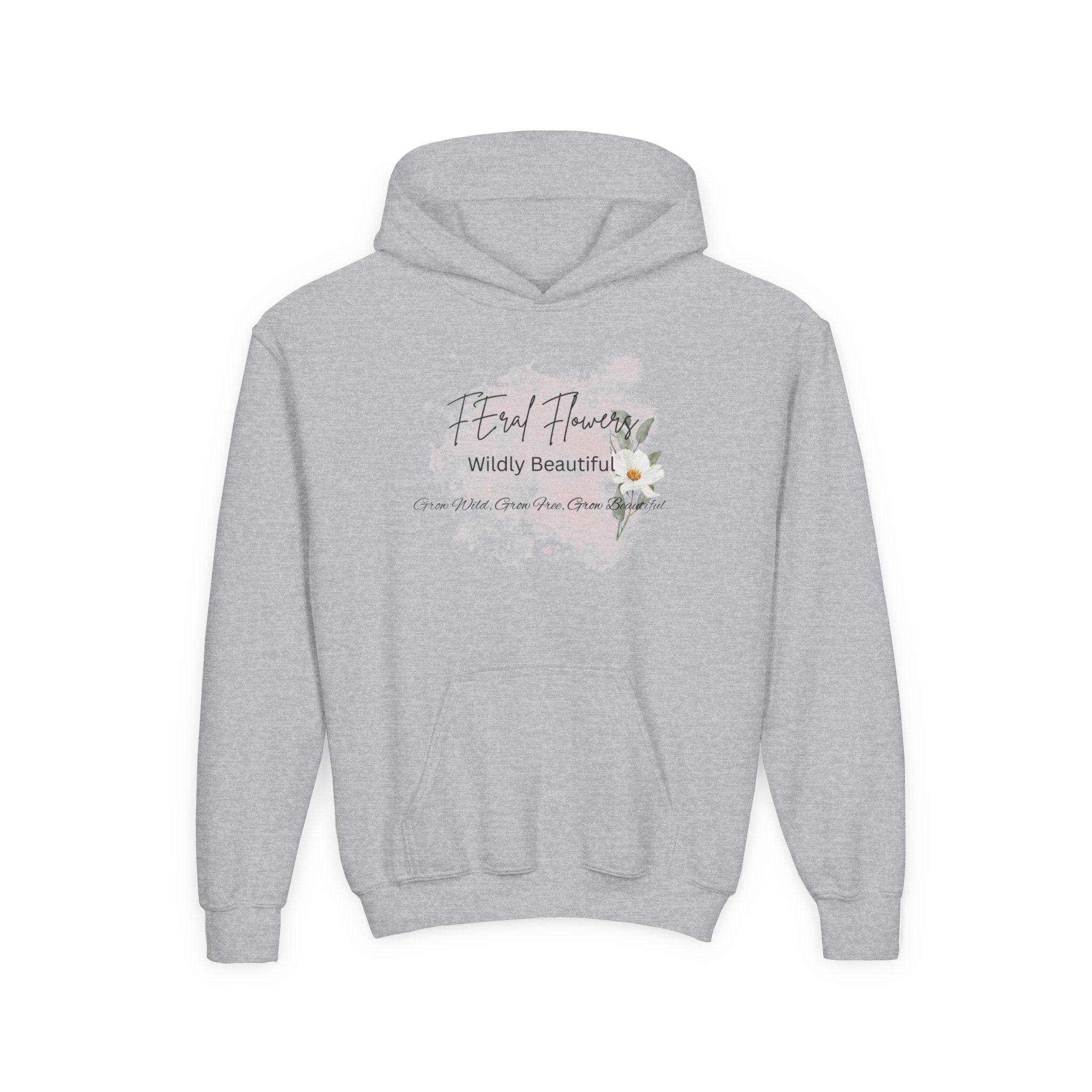 Youth Hoodie — "Feral Flowers" Wildly Beautiful Floral Graphic Sweatshirt
