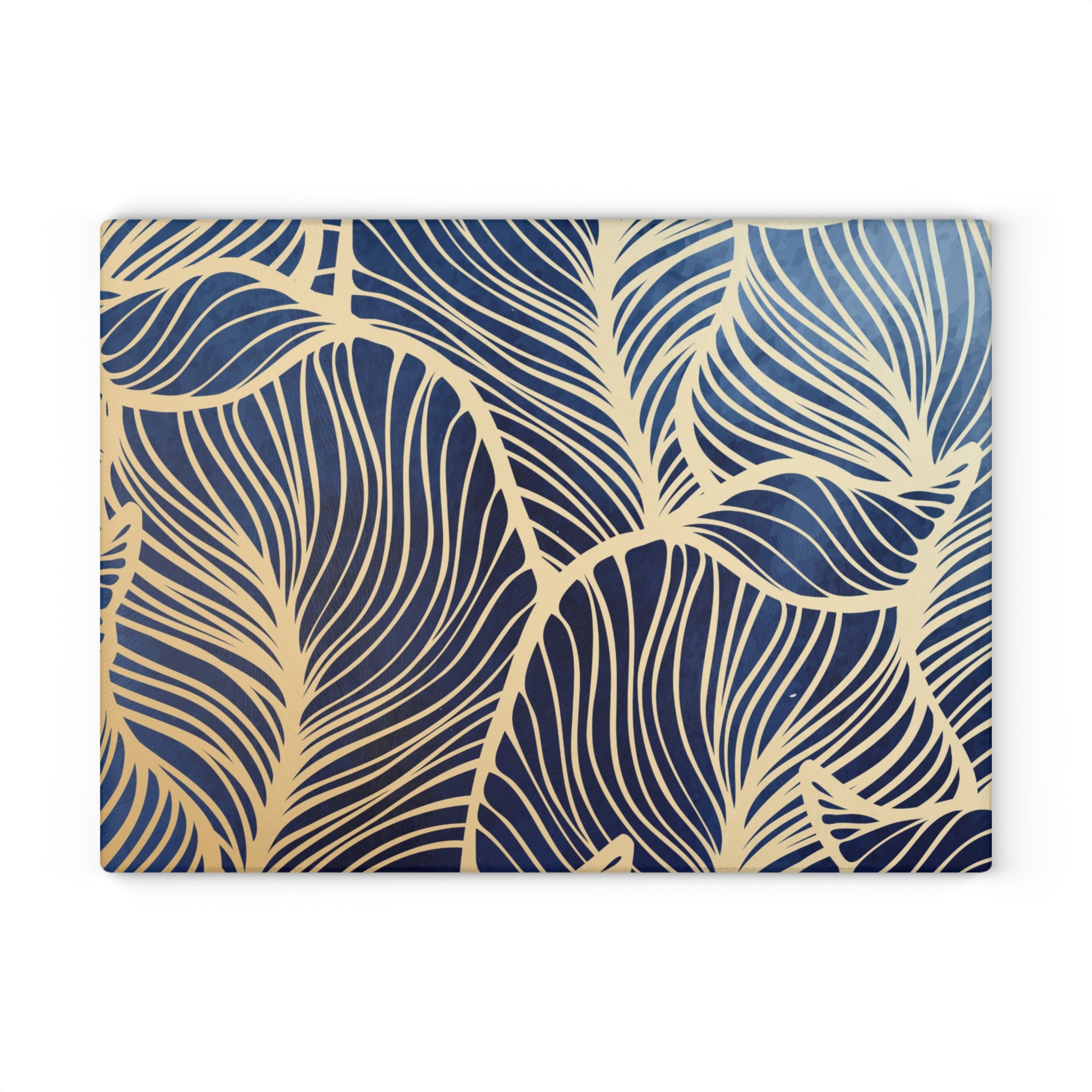Elegant Leaf Design Glass Cutting Board