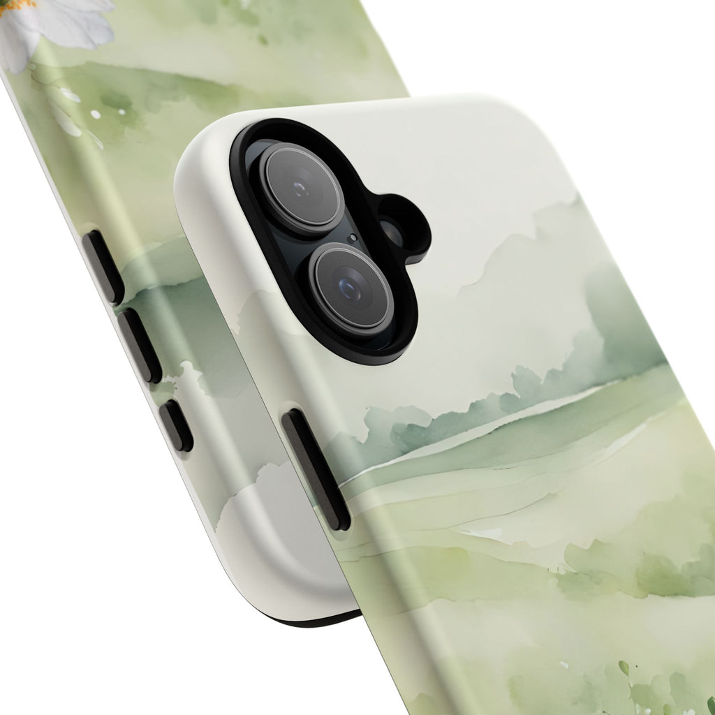 Phone Case - Soft Serene Landscape with White Flowers