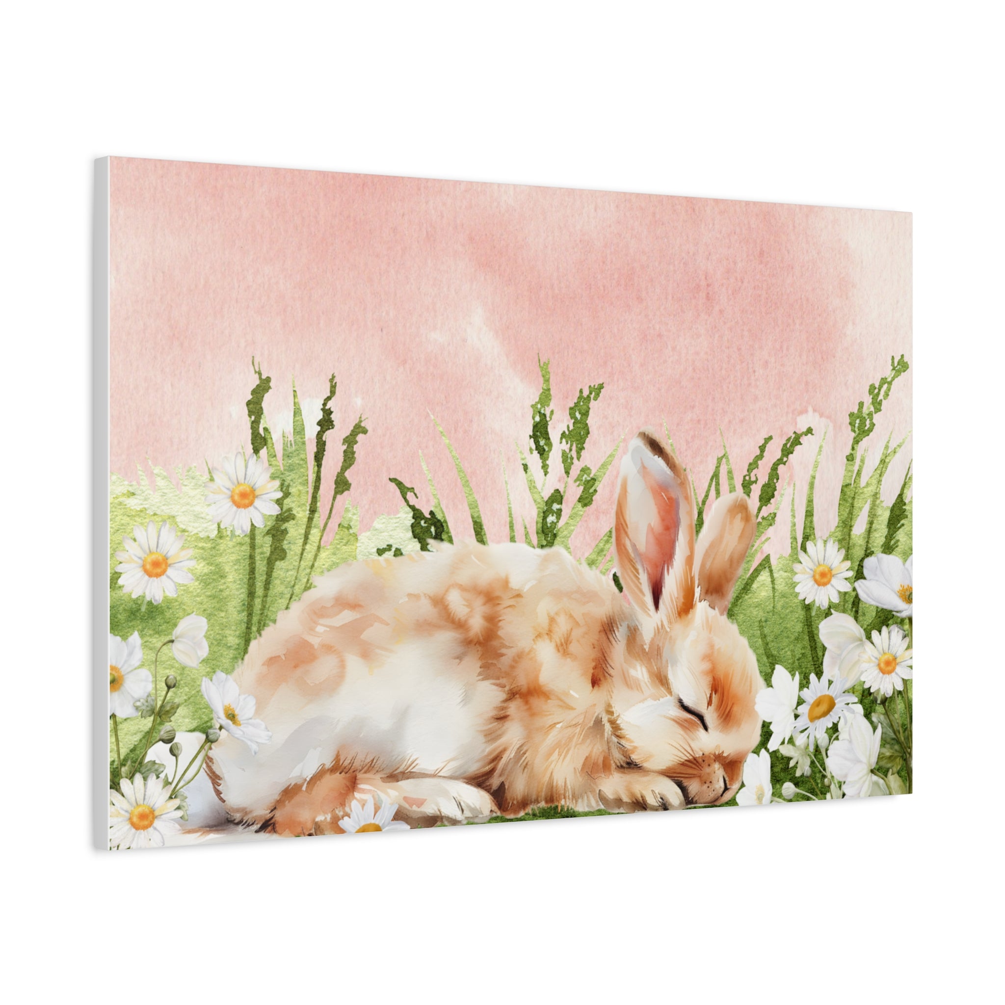 Canvas Print - Baby Bunny Vintage Watercolor Wall Art
