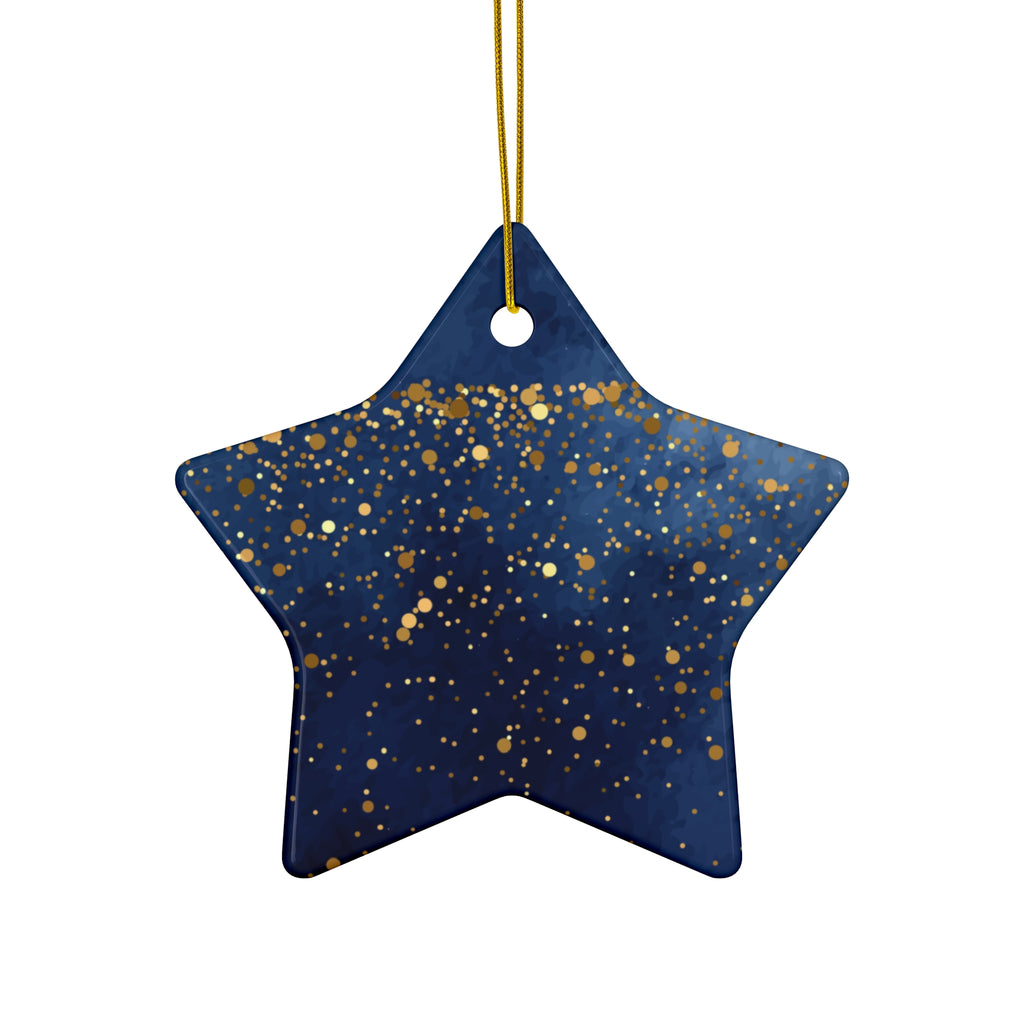 Ceramic Ornament - Elegant Navy Blue and Gold