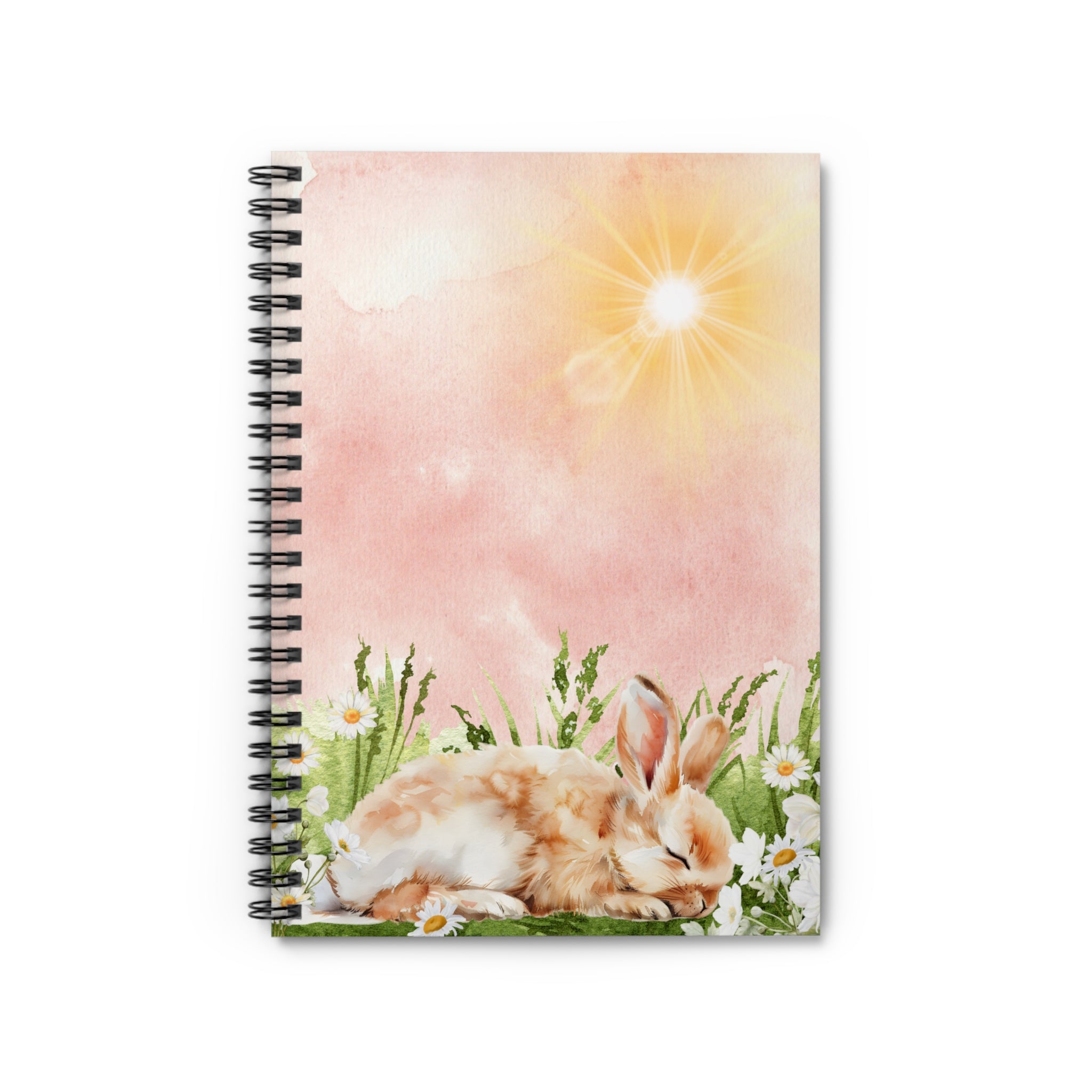 Floral Bunny Spiral Notebook - Cute Ruled Journal for Nature Lovers