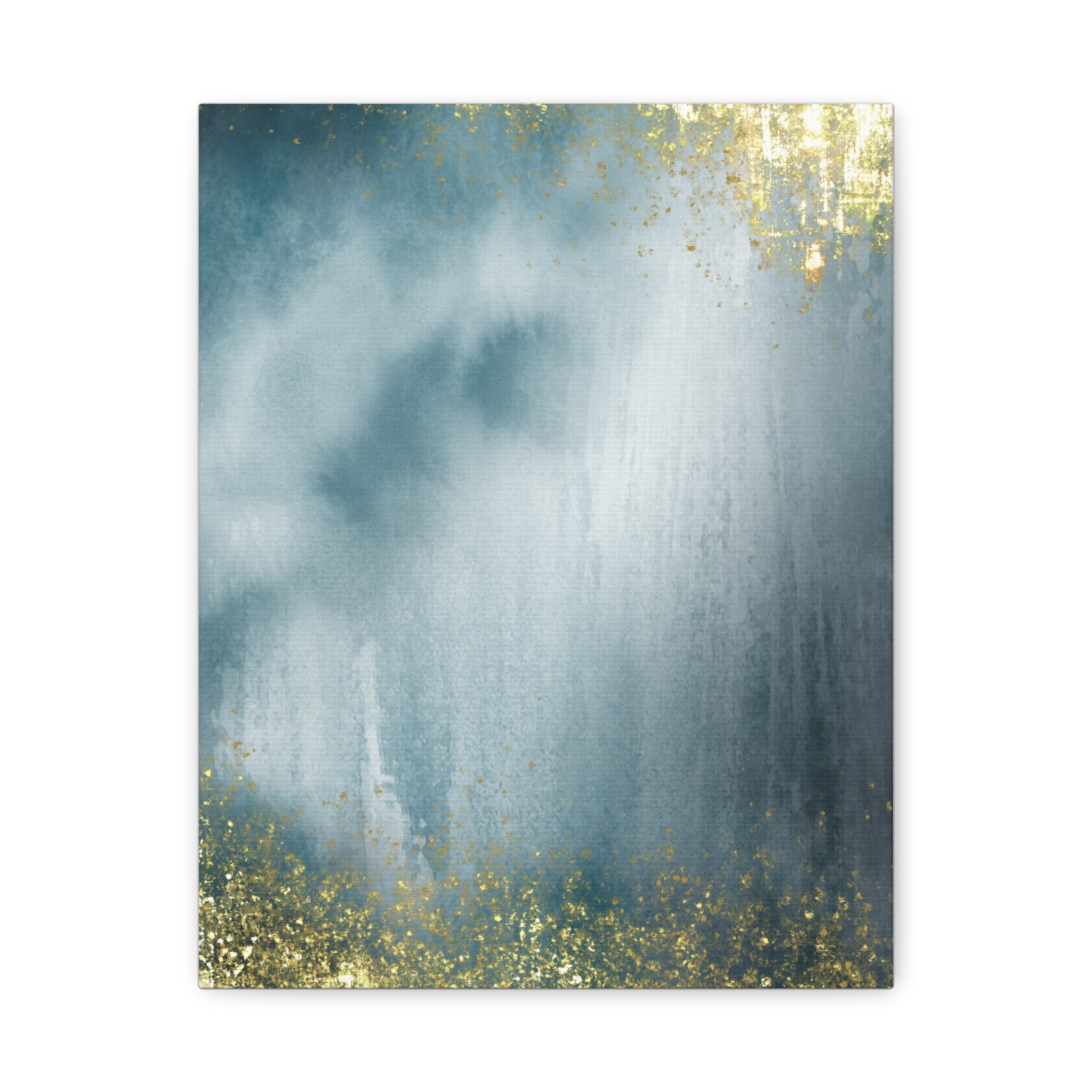 Abstract Teal & Gold Matte Canvas Print — Stretched Wall Art