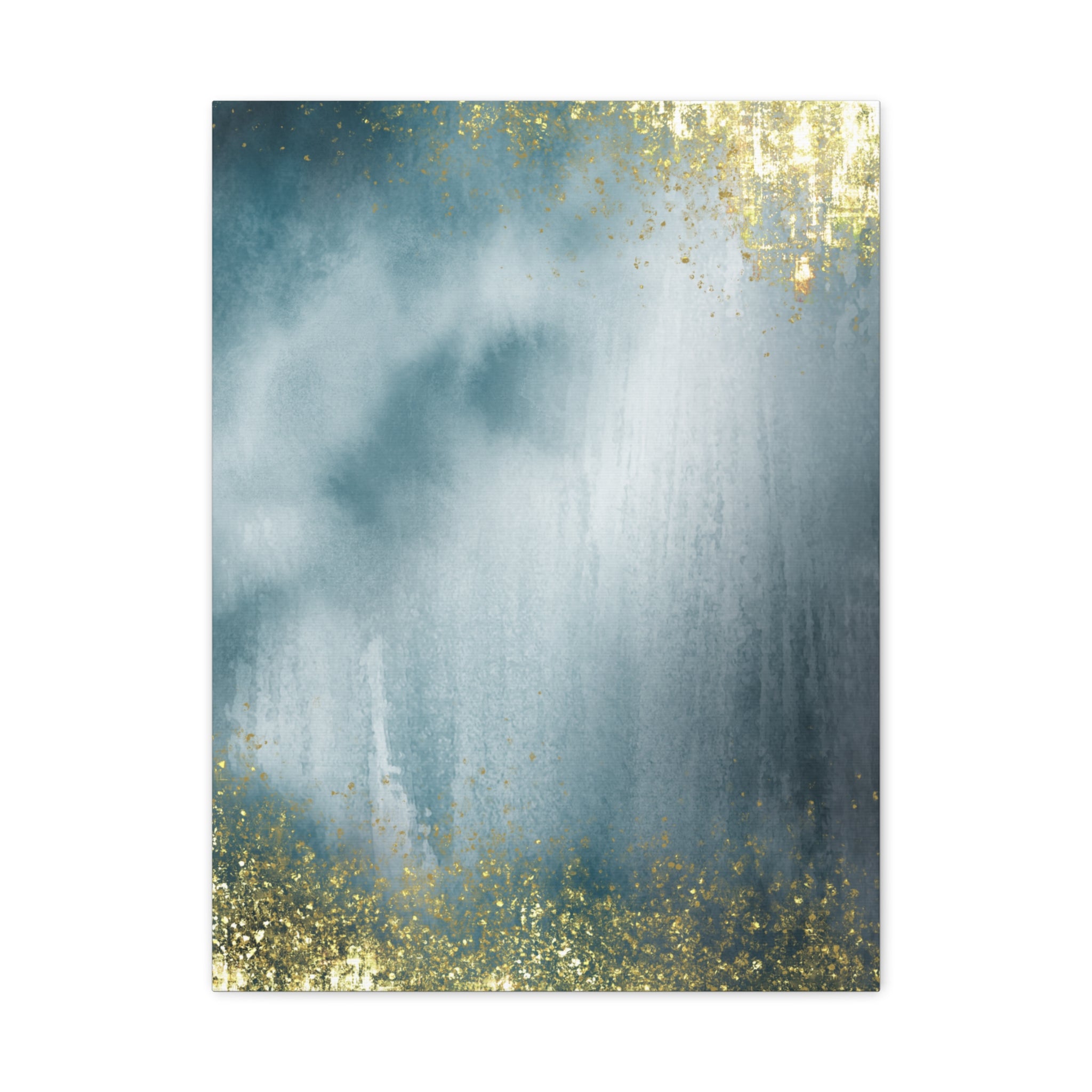 Abstract Teal & Gold Matte Canvas Print — Stretched Wall Art