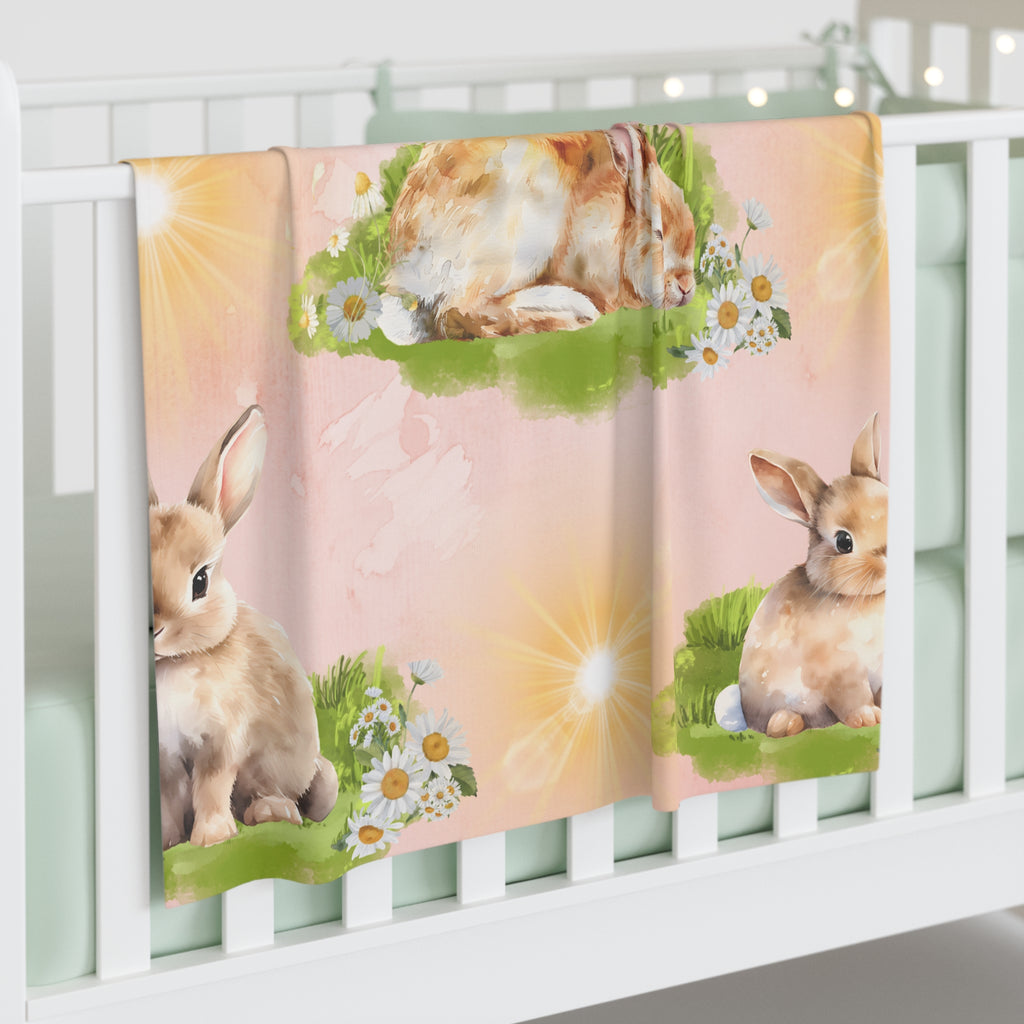 Swaddle Blanket - Vintage Bunny Napping in the Sun Design