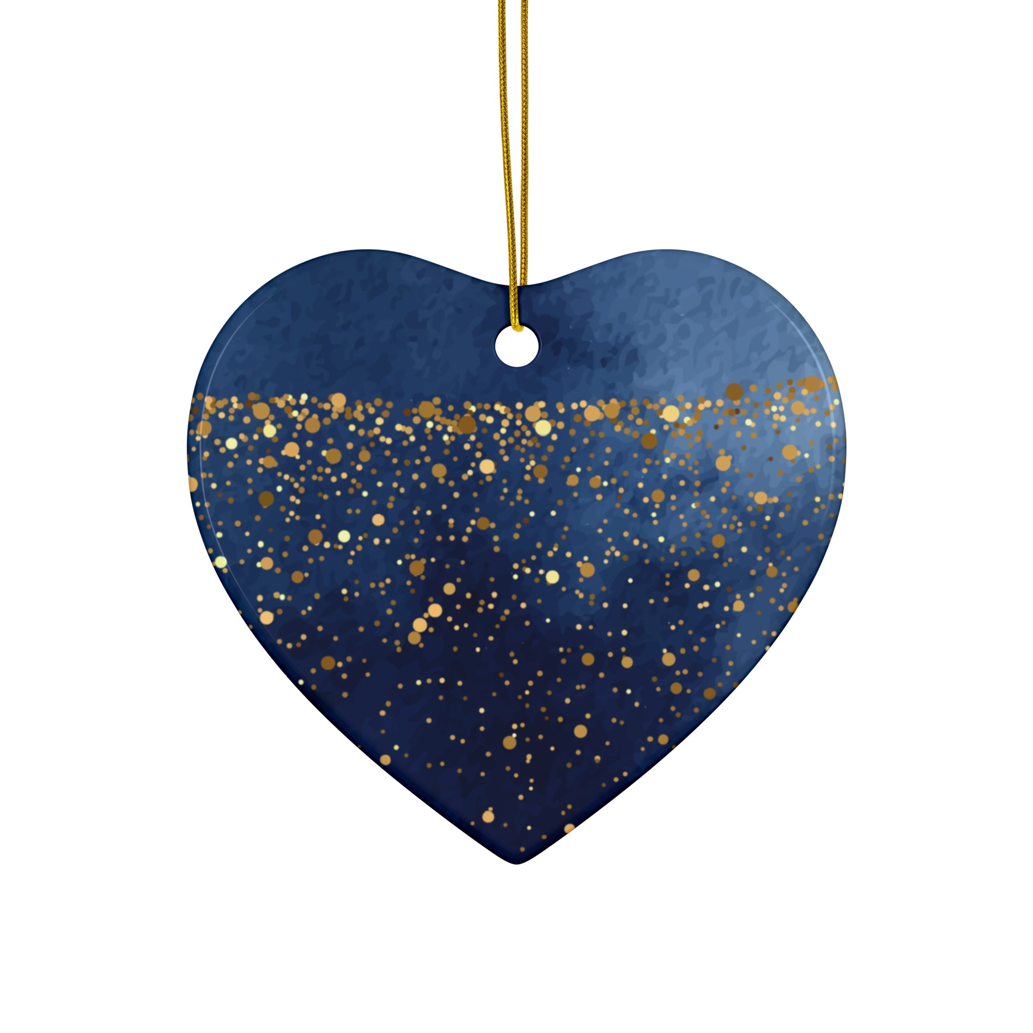 Ceramic Ornament - Elegant Navy Blue and Gold
