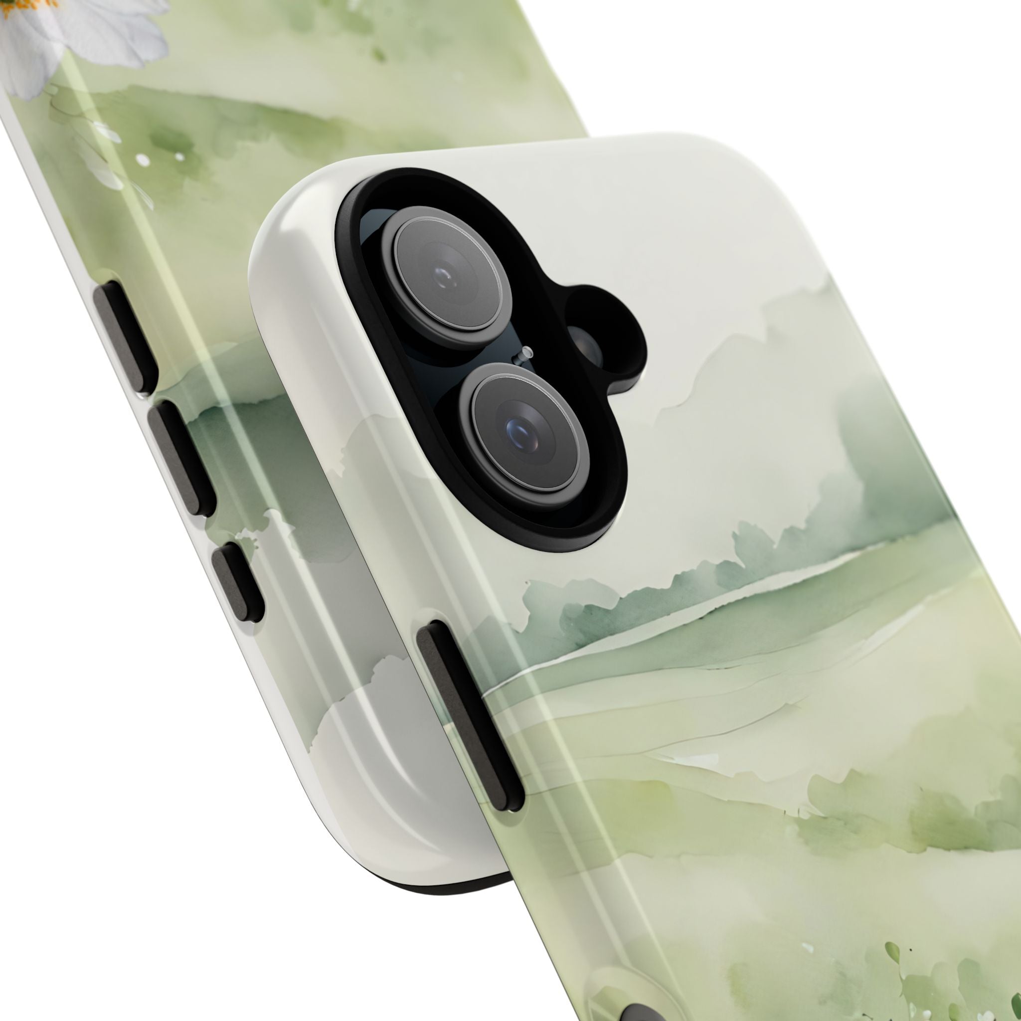 Phone Case - Soft Serene Landscape with White Flowers