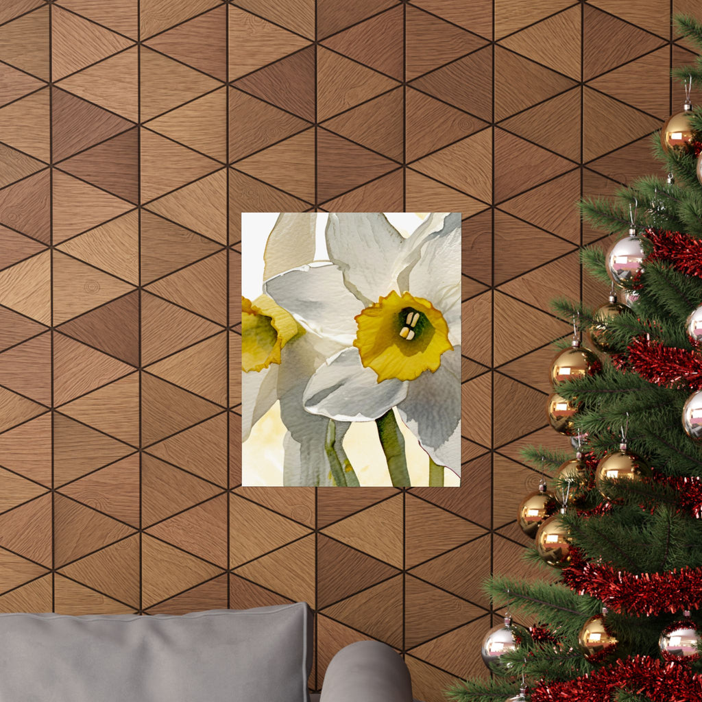 Vertical Poster - Watercolor Daffodils multiple sizes