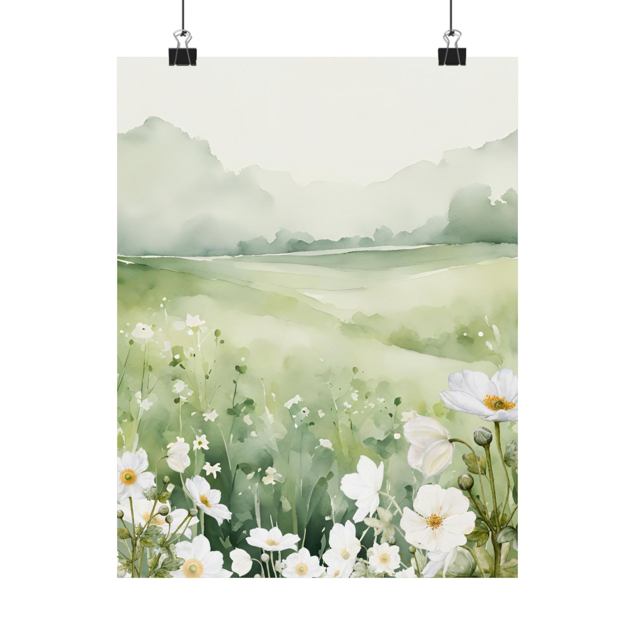 Serene Floral Matte Poster, Botanical Wall Art, Nature Decor, Gift for Nature Lovers, Home Aesthetic 8 x 10, 10 x13