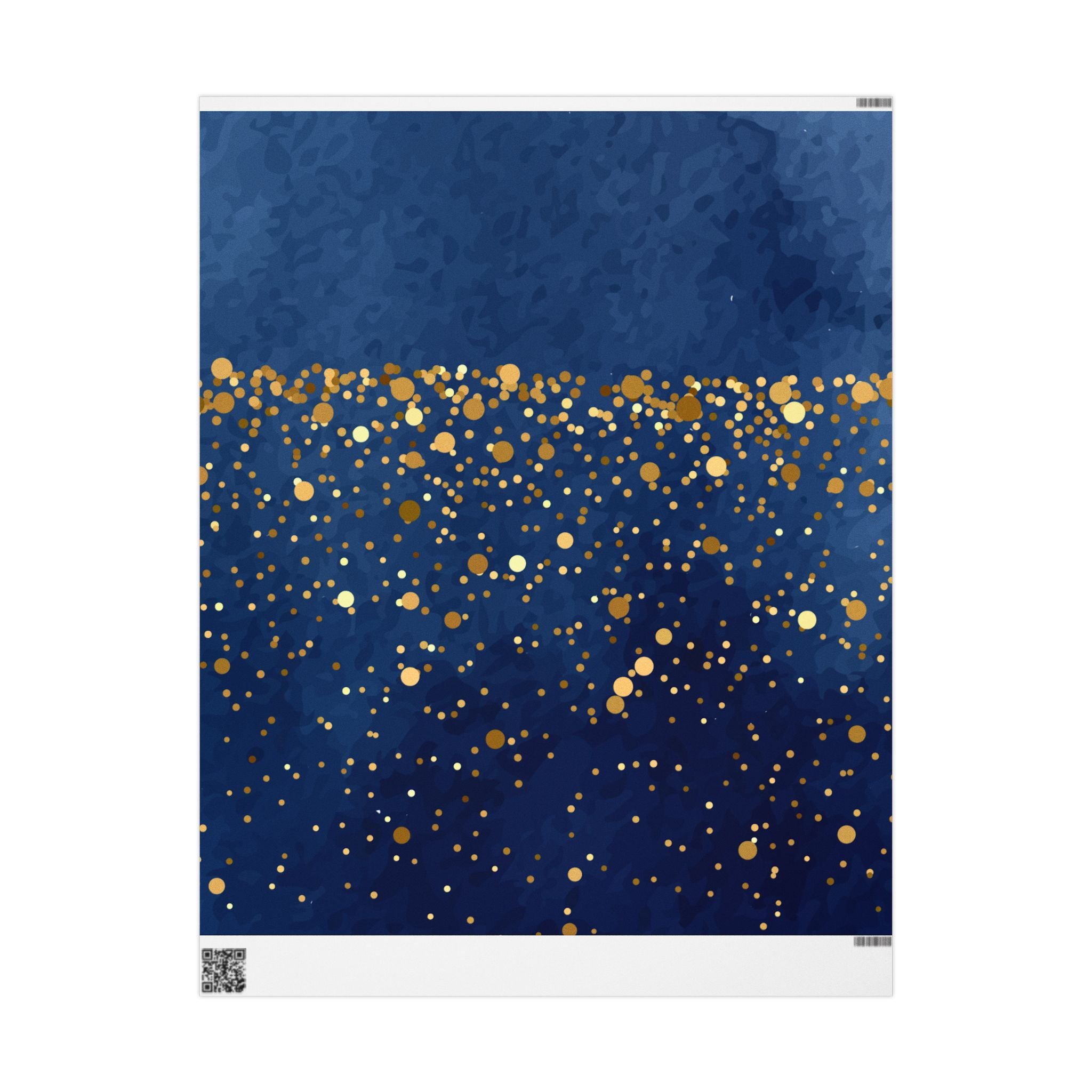 Elegant Blue and Gold Dotted Wrapping Paper Roll