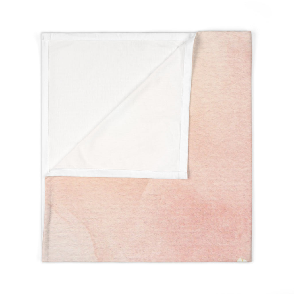 Watercolor Bunny with Butterflies Baby Swaddle Blanket | Pink Floral Nursery