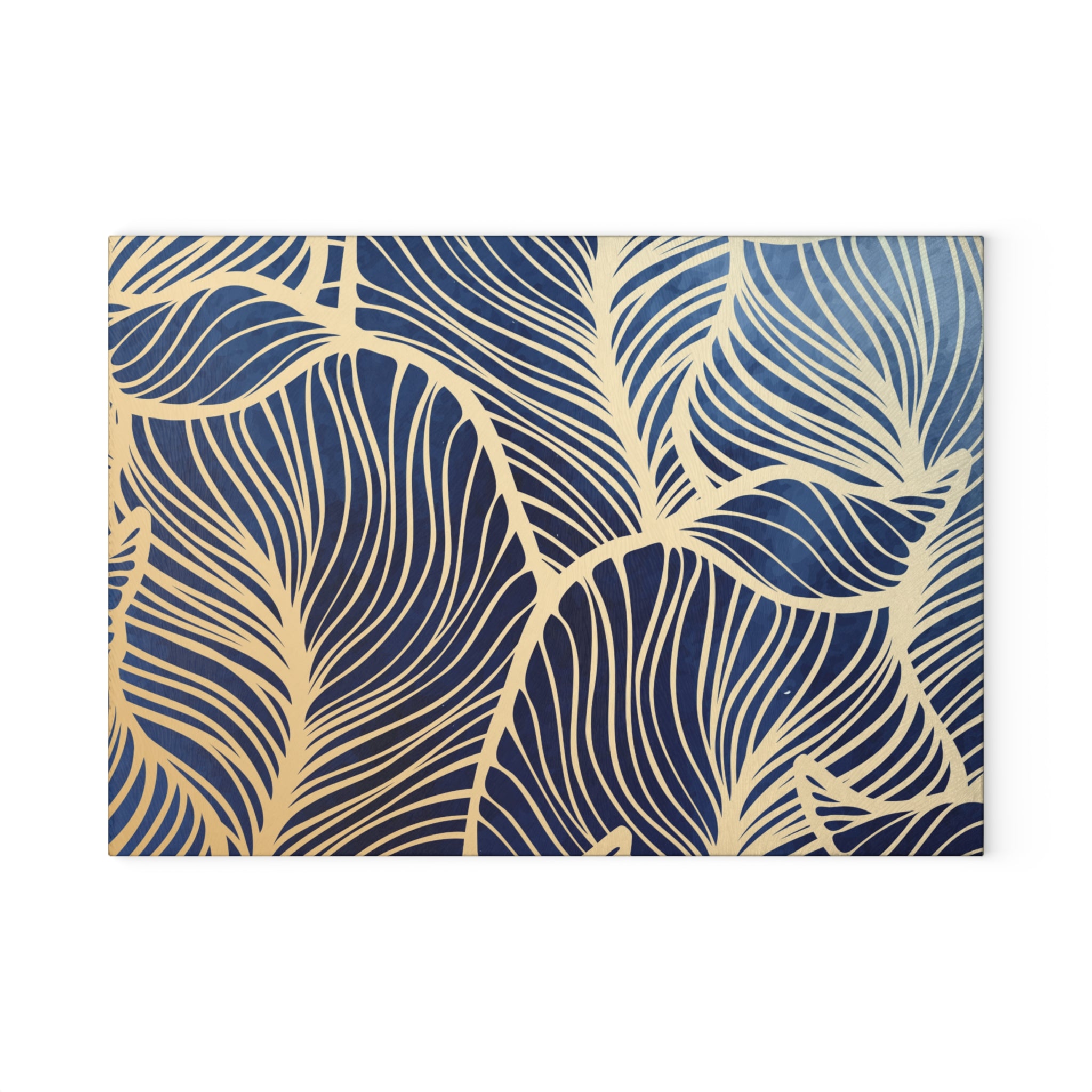 Elegant Leaf Design Glass Cutting Board