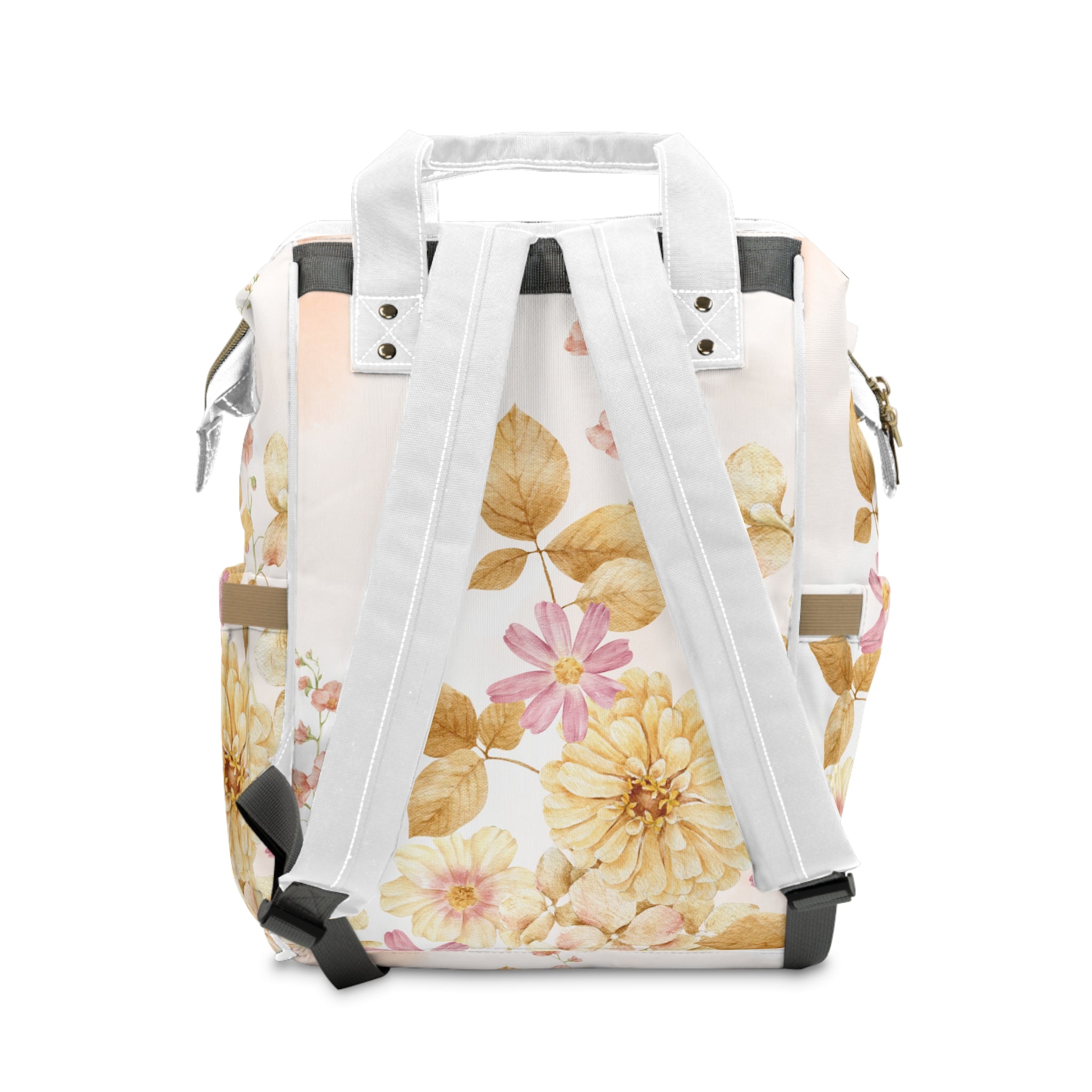 Diaper Backpack - Vintage Peach and Floral Design