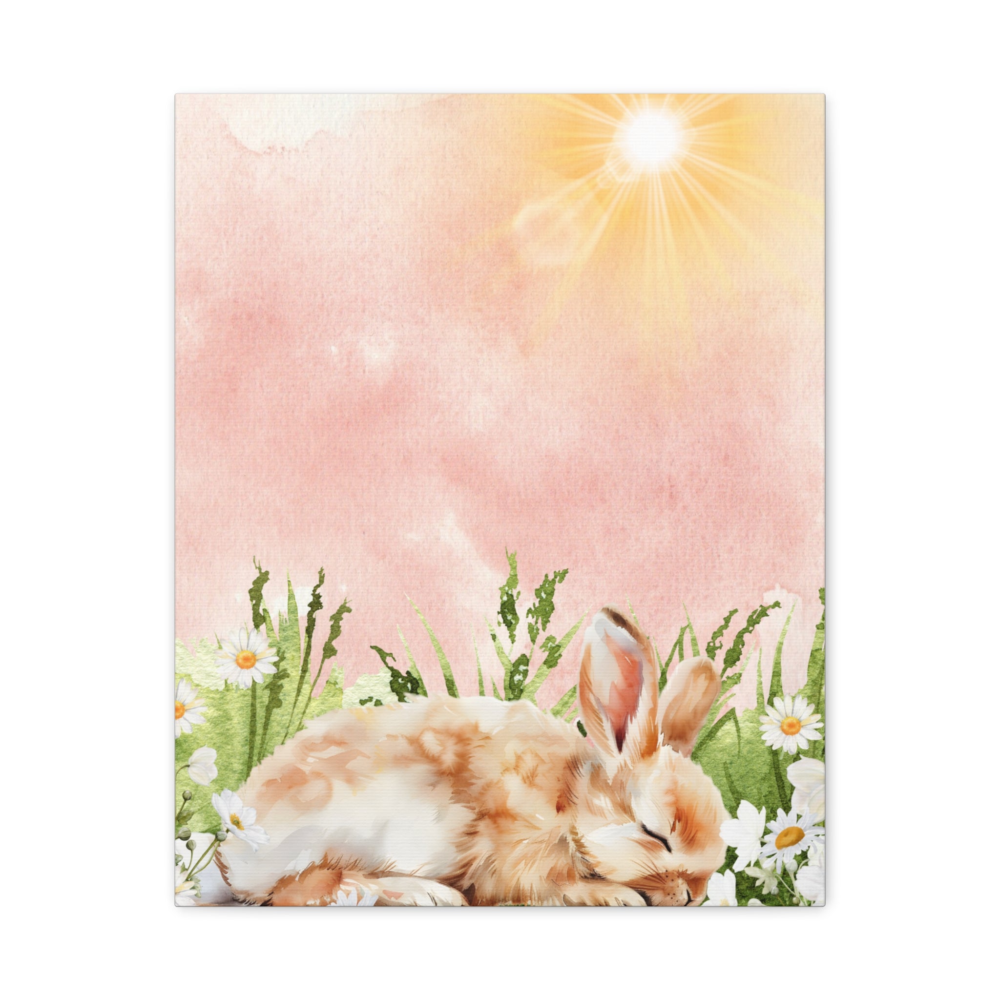 Canvas Print - Vintage Baby Bunny Watercolor