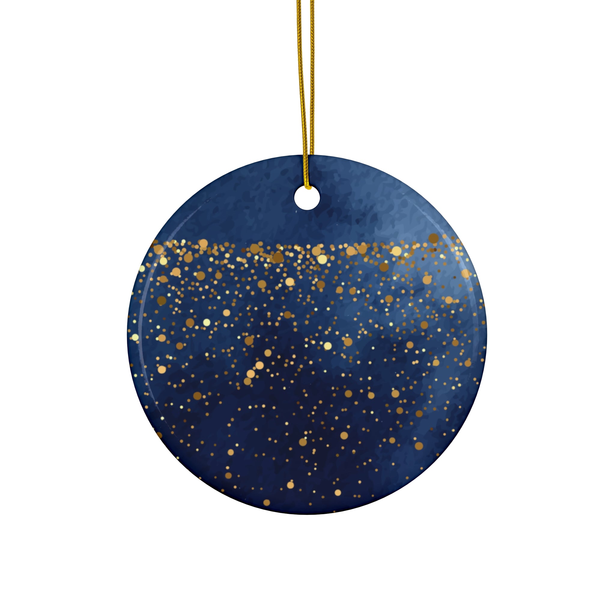 Ceramic Ornament - Elegant Navy Blue and Gold