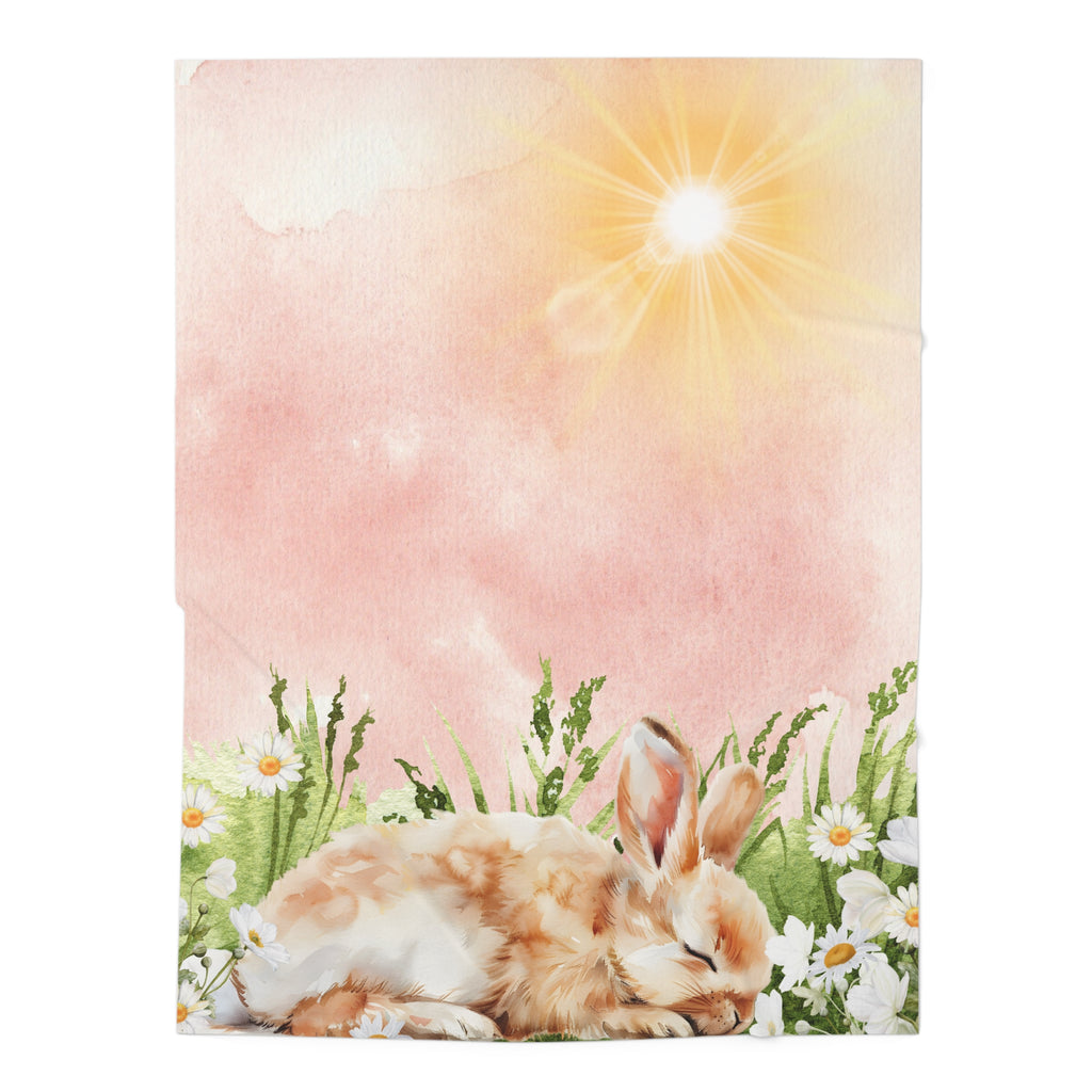 Swaddle Blanket - Sweet Baby Bunny Vintage Vibe Design