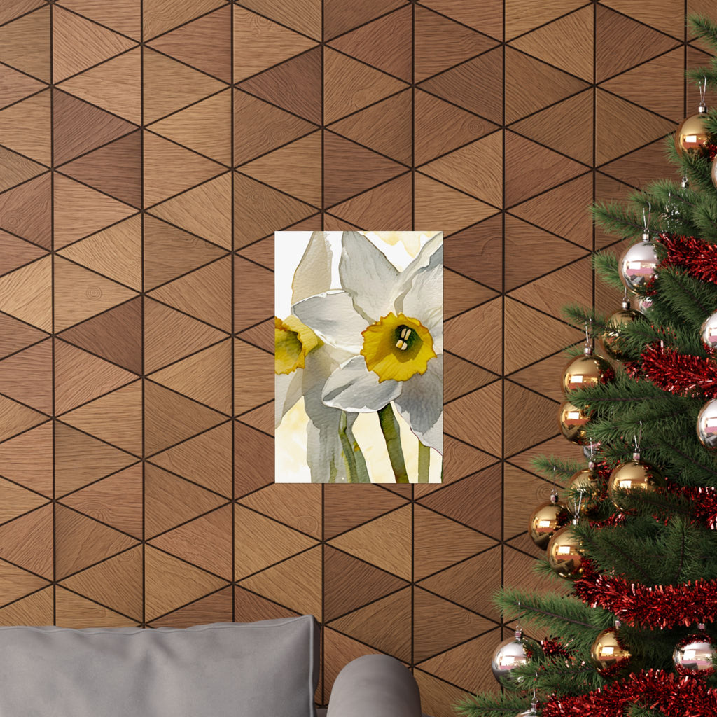 Vertical Poster - Watercolor Daffodils multiple sizes