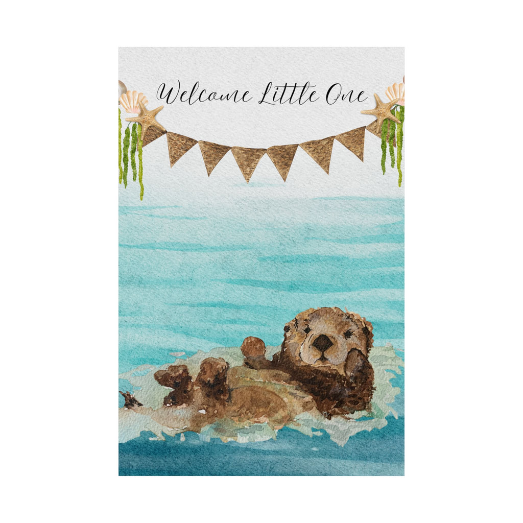 Vertical Poster - Sweet Little Sea Otter Nursery Decor 18 x 24, 20 x 30, 24 x 36