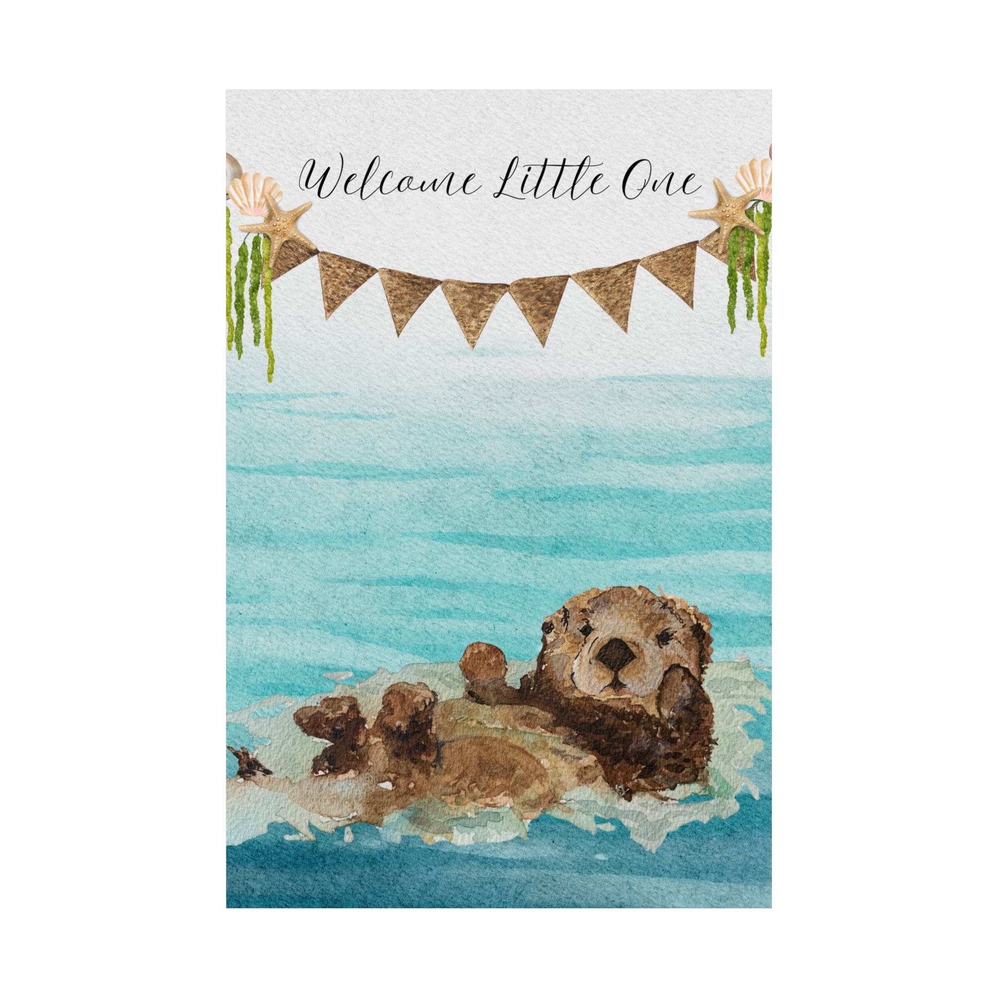 Vertical Poster - Sweet Little Sea Otter Nursery Decor 18 x 24, 20 x 30, 24 x 36