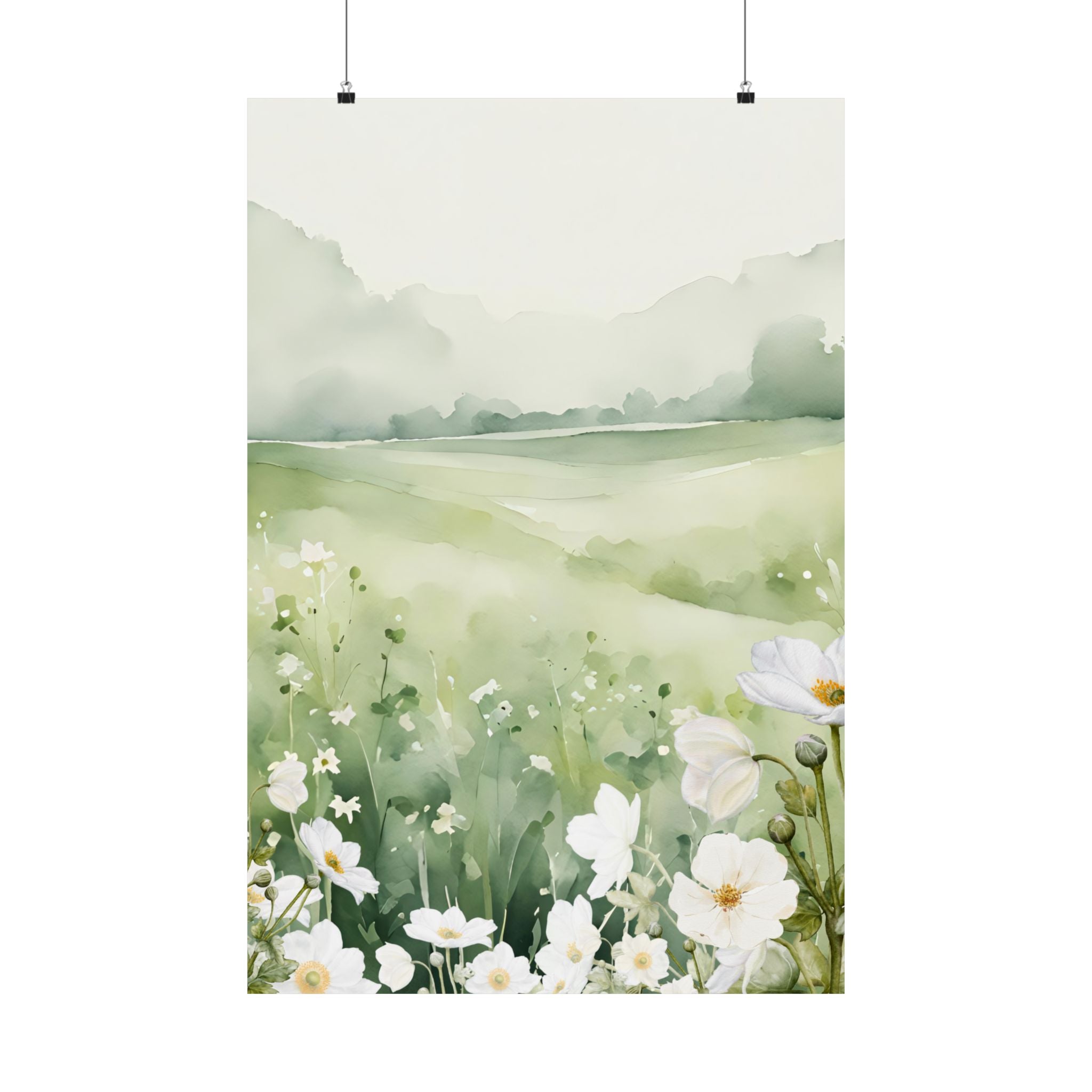 Serene Floral Matte Poster, Botanical Wall Art, Nature Decor, Gift for Nature Lovers, Home Aesthetic 24  x 36