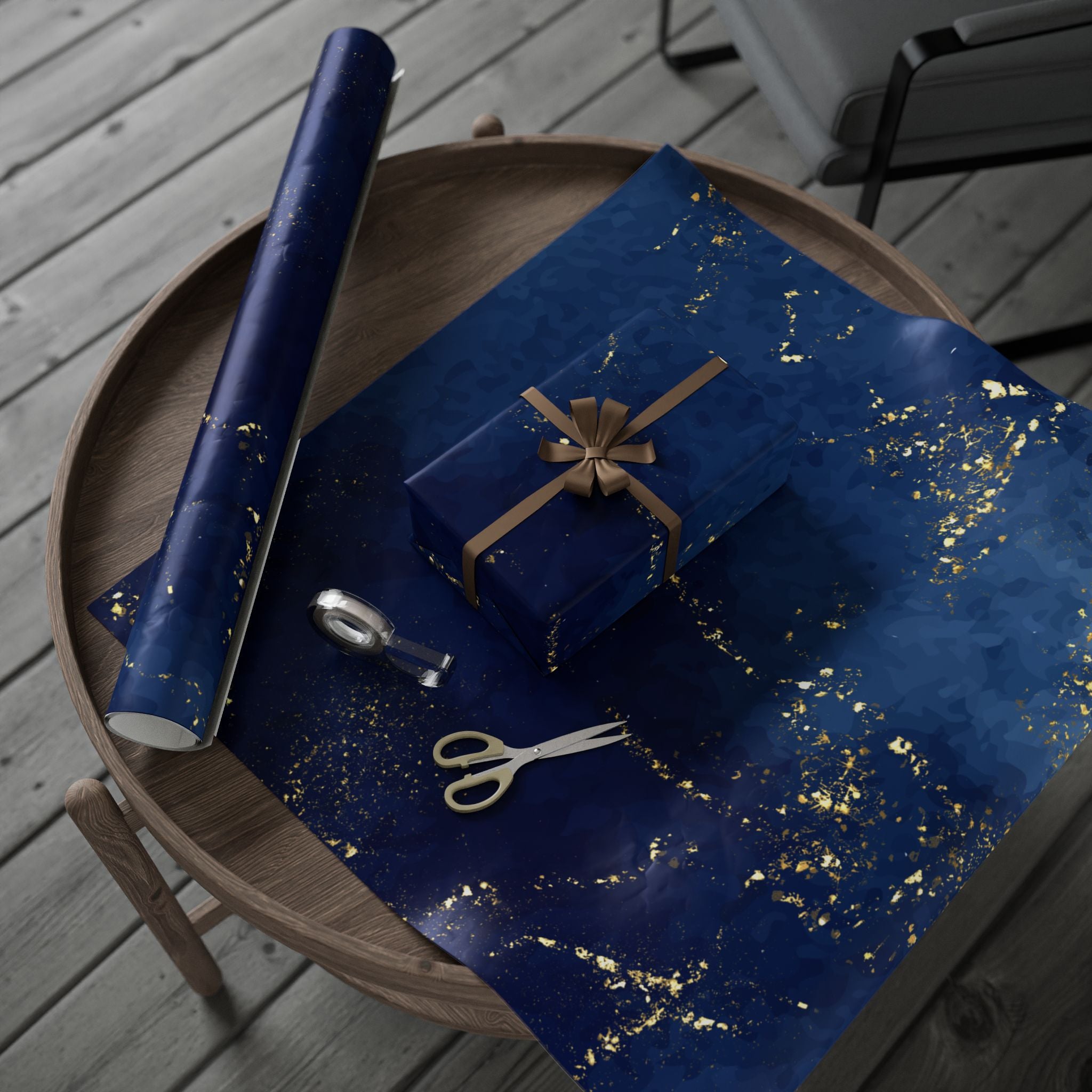 Elegant Gold-Accented Wrapping Paper for Special Occasions