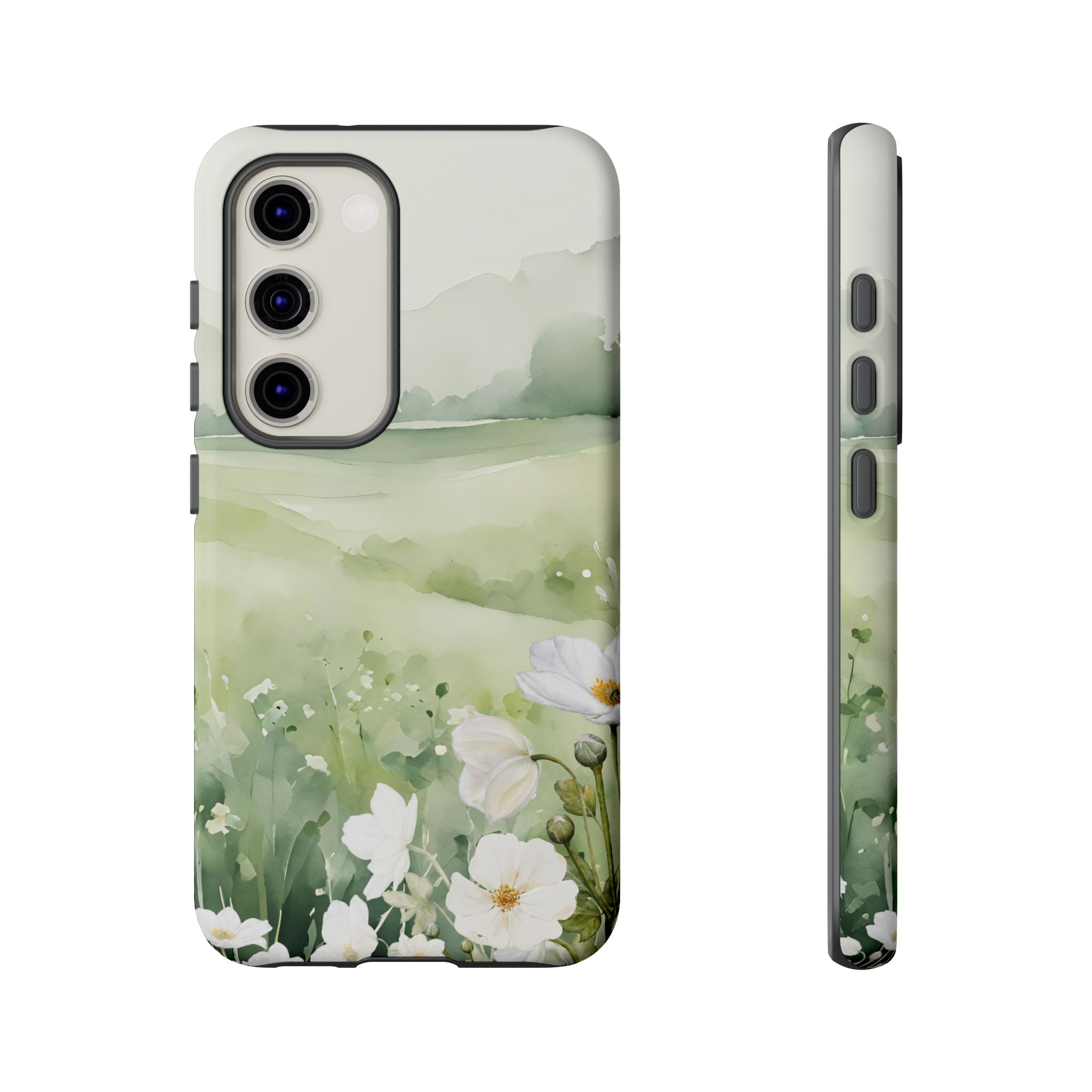 Phone Case - Soft Serene Landscape with White Flowers