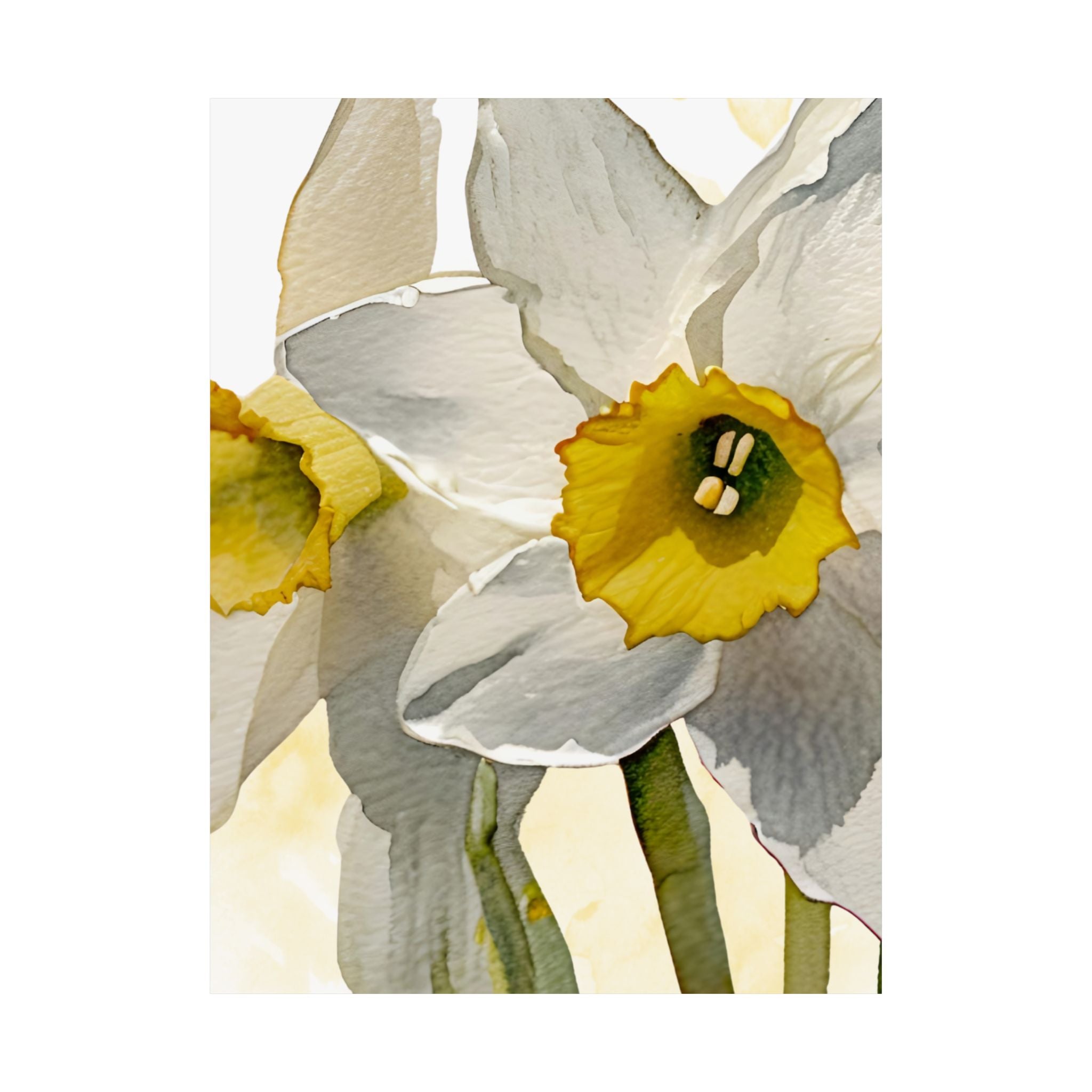 Vertical Poster - Watercolor Daffodils multiple sizes